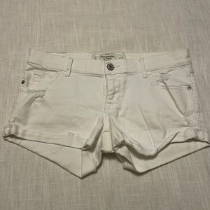 NWOT A&F Lightly Distressed White Jean Shorts